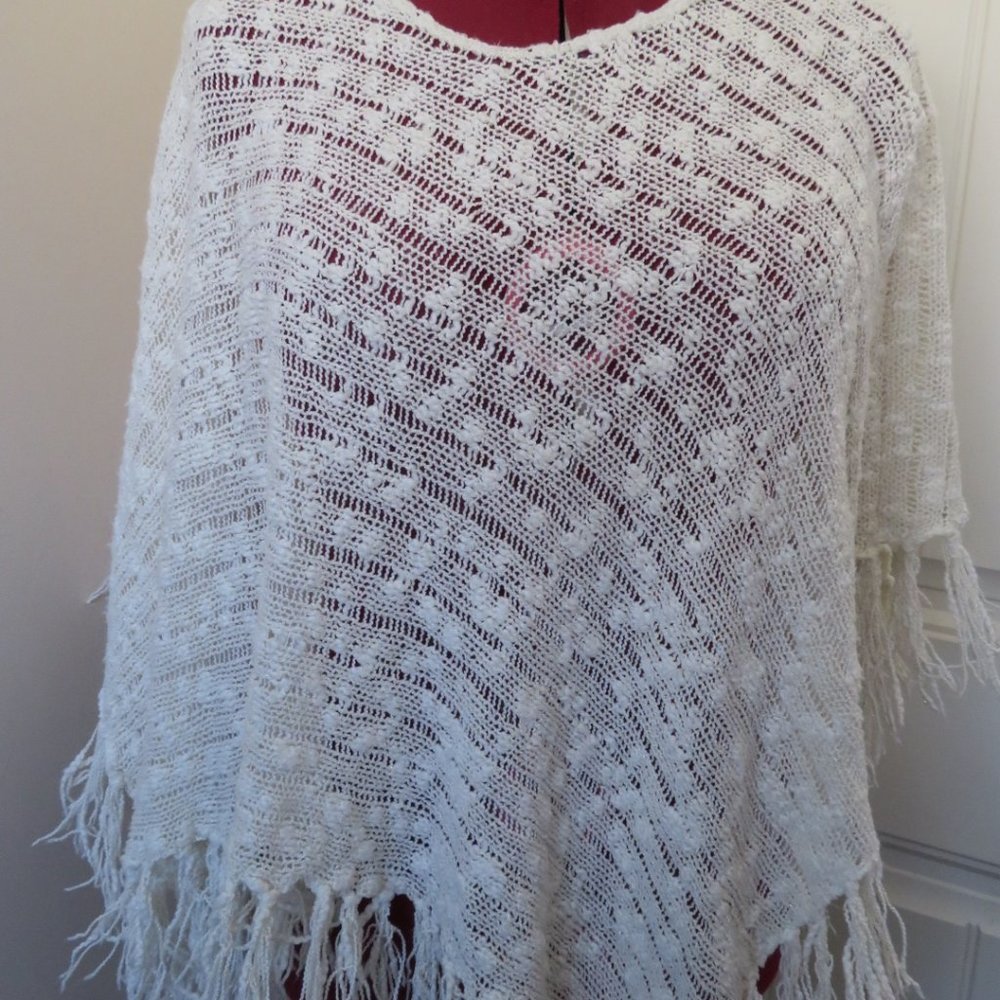 Lightweight Poncho Coverup Top Small Medium 30" Long (K18)